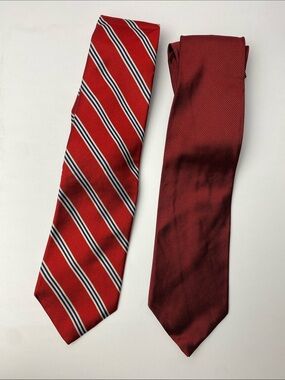 Brooks Brothers Makers Silk Tie Duo Bundle - Red and Striped